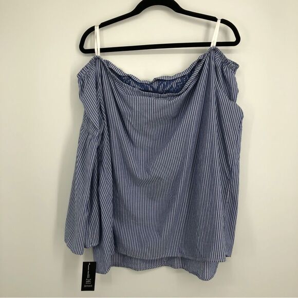 🆕 INC Boho Embroidered Off Shoulder Flare Sleeve Top 2X NWT - Picture 7 of 7